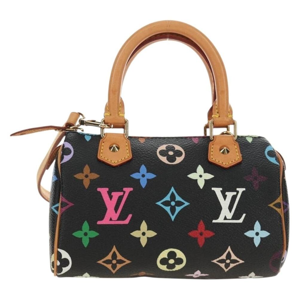 Louis Vuitton Speedy Handbag Black Coated Canvas